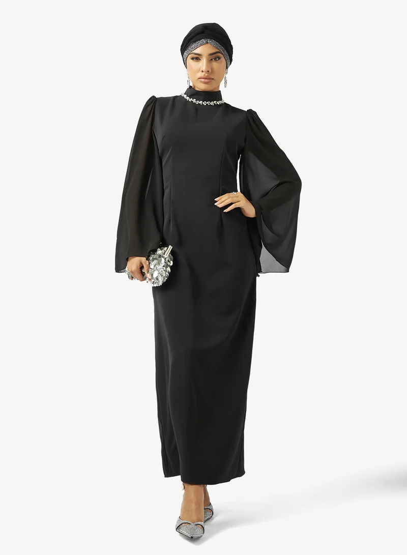 Khizana  Shift Dress With Flutter Sleeves for Women | Best Price UAE